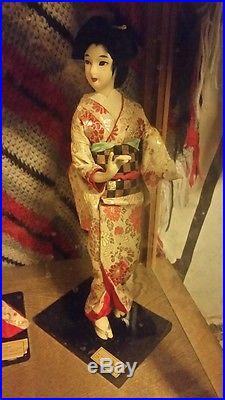 Japanese Japan antique dolls Collection NISHI DOLL Vintage 6 total display case