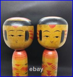 Japanese Kokeshi Doll Set of 2 Bunichi Kamata Togatta 20cm Collectible 15+