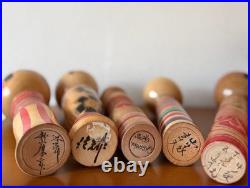 Japanese Kokeshi Doll Set of 5 Signed Artists 24.5-31cm Collectible 15+
