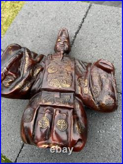 Japanese Okina Noh Doll Kubuki Dancer Kyogen Kagura Kimono Metal Statue 14 H