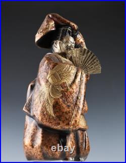 Japanese Old Vintage Noh Dancer Metal Figure -Okina- Tsushima Japanese Old Vintage Noh Dancer Metal Figure -Okina- Tsushima