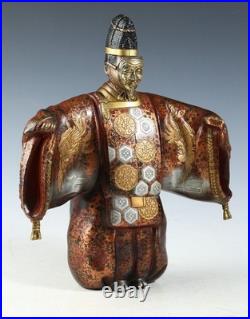 Japanese Old Vintage Noh Dancer Metal Figure -Okina- Tsushima