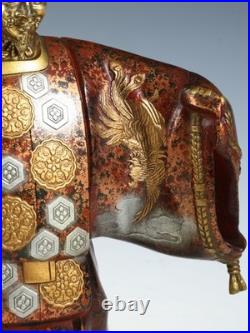 Japanese Old Vintage Noh Dancer Metal Figure -Okina- Tsushima