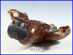 Japanese Old Vintage Noh Dancer Metal Figure -Okina- Tsushima