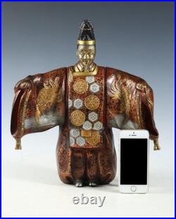 Japanese Old Vintage Noh Dancer Metal Figure -Okina- Tsushima