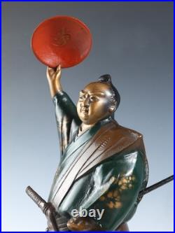 Japanese Old Vintage Samurai Metal Figure -GREAT SAMURAI Mori Tahei