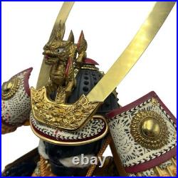 Japanese Samurai Armor Kyugetsu Yoroi Doll Set with Kabuto Ningyo Japan Vintage