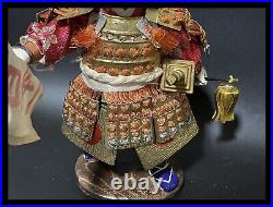 Japanese Samurai Warrior Kimekomi Doll Momotaro Peach Boy H26cm 10.23 Vintage