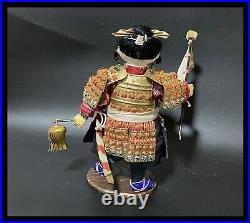 Japanese Samurai Warrior Kimekomi Doll Momotaro Peach Boy H26cm 10.23 Vintage