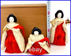 Japanese Vintage Dolls Set Three Court Ladies Hinamatsuri