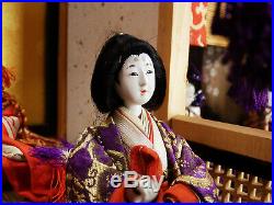 Japanese Vintage Emperor & Empress with Attendants 15 Dolls in Imperial Palace