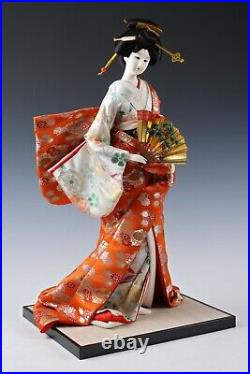 Japanese Vintage Geisha Doll -Traditional Fan- Oyama Doll