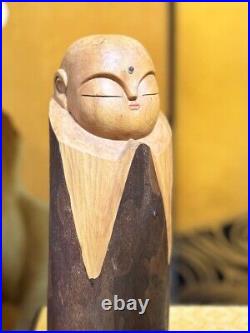 Japanese Vintage Wooden Statue Happy Monk