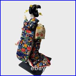 Japanese Vintage handmade Interior Doll Geisha with Umbrella