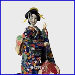 Japanese Vintage handmade Interior Doll Geisha with Umbrella