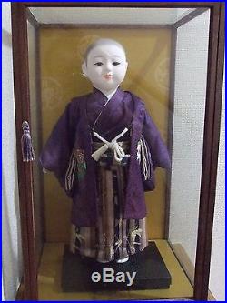 Japanese Vtg. ICHIMATSU Boy/Hina Doll/ Nihon Ningyo/Silk KImono/figure/Hakama