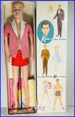 KEN DOLL Mattel Vintage #750 Flocked Blonde Hair in Original 1961 Box