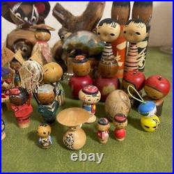 KOKESHI Japanese Vintage Wooden Doll Creative set of 40 Lot Bulk 3m-18cm