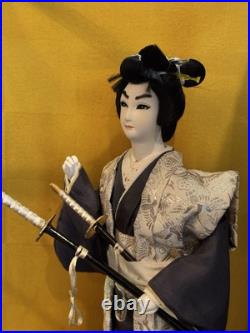 Kabuki Actor Japanese Theatre Period Doll Antique 15 Case Included