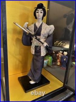 Kabuki Actor Japanese Theatre Period Doll Antique 15 Case Included