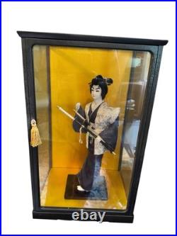 Kabuki Actor Japanese Theatre Period Doll Antique 15 Case Included