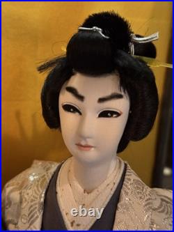 Kabuki Actor Japanese Theatre Period Doll Antique 15 Case Included