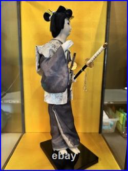 Kabuki Actor Japanese Theatre Period Doll Antique 15 Case Included