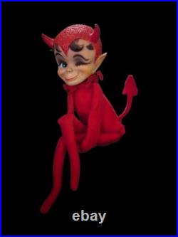 Kamar Japan Rubber Face Devil Plush Doll 15 Inches Kitschy Rare Collectible VTG