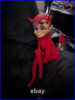 Kamar Japan Rubber Face Devil Plush Doll 15 Inches Kitschy Rare Collectible VTG