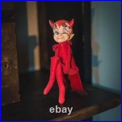 Kamar Japan Rubber Face Devil Plush Doll 15 Inches Kitschy Rare Collectible VTG
