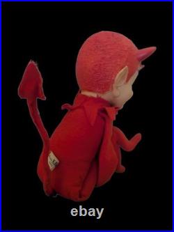 Kamar Japan Rubber Face Devil Plush Doll 15 Inches Kitschy Rare Collectible VTG