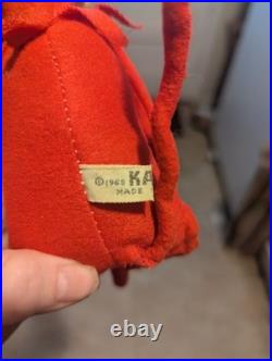 Kamar Japan Rubber Face Devil Plush Doll 15 Inches Kitschy Rare Collectible VTG