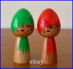 Kato Masami Tomoshibi Kokeshi Dolls Vintage Pair Handcrafted Collectible