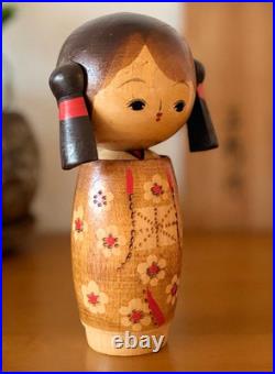 Kokeshi Doll Kimono Girl 1980s Approx. Height 16.5cm Vintage Rare Old Retro