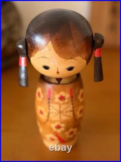 Kokeshi Doll Kimono Girl 1980s Approx. Height 16.5cm Vintage Rare Old Retro