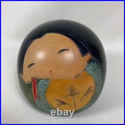 Kokeshi Doll Round Princess Figure 9cm Cute Vintage Collectible Handcrafted