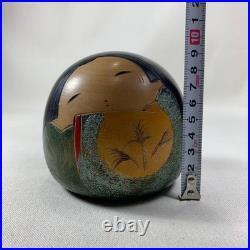 Kokeshi Doll Round Princess Figure 9cm Cute Vintage Collectible Handcrafted