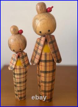 Kokeshi Doll Set Kimono Girl Approx. Height 1925cm Vintage Rare Old Retro