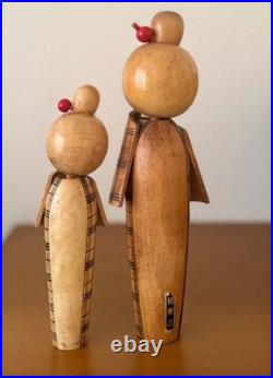 Kokeshi Doll Set Kimono Girl Approx. Height 1925cm Vintage Rare Old Retro