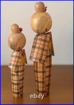 Kokeshi Doll Set Kimono Girl Approx. Height 1925cm Vintage Rare Old Retro