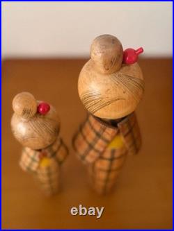 Kokeshi Doll Set Kimono Girl Approx. Height 1925cm Vintage Rare Old Retro