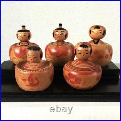Kokeshi Ejiko 5 Piece Mini Set Dolls Mini Size Authentic Vintage Rare