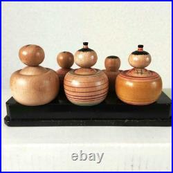 Kokeshi Ejiko 5 Piece Mini Set Dolls Mini Size Authentic Vintage Rare