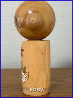 Kokeshi Floral Hand Painted Wooden Doll Collectible Vintage Decor Figure