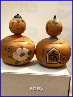Kokeshi Mini Pair Doll Vintage Handmade Traditional Figurine Collectible