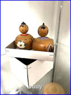 Kokeshi Mini Pair Doll Vintage Handmade Traditional Figurine Collectible