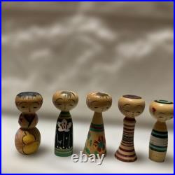 Kokeshi Mini Retro Set Vintage Collectible Hand Painted Dolls Rare Edition