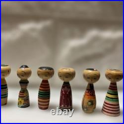 Kokeshi Mini Retro Set Vintage Collectible Hand Painted Dolls Rare Edition