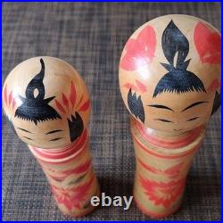 Kokeshi Traditional Dolls Set 4 Vintage Showa Era Handcrafted Figures