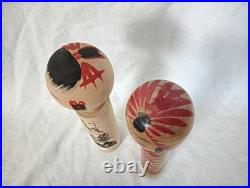 Kokeshi Vintage Showa Retro Doll Set 2 Piece Handcrafted Rare Authentic